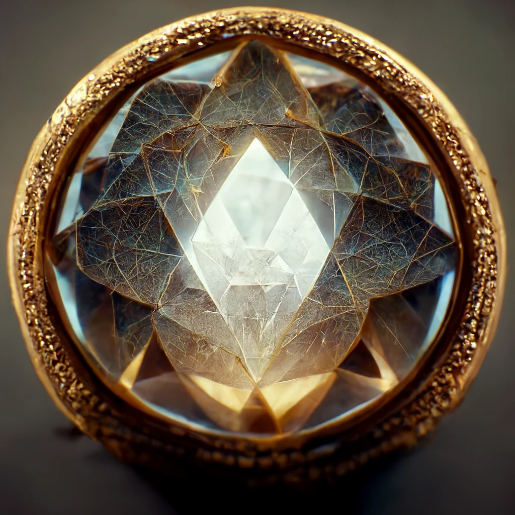 完美黄金比例，曼陀罗钻石3D渲染