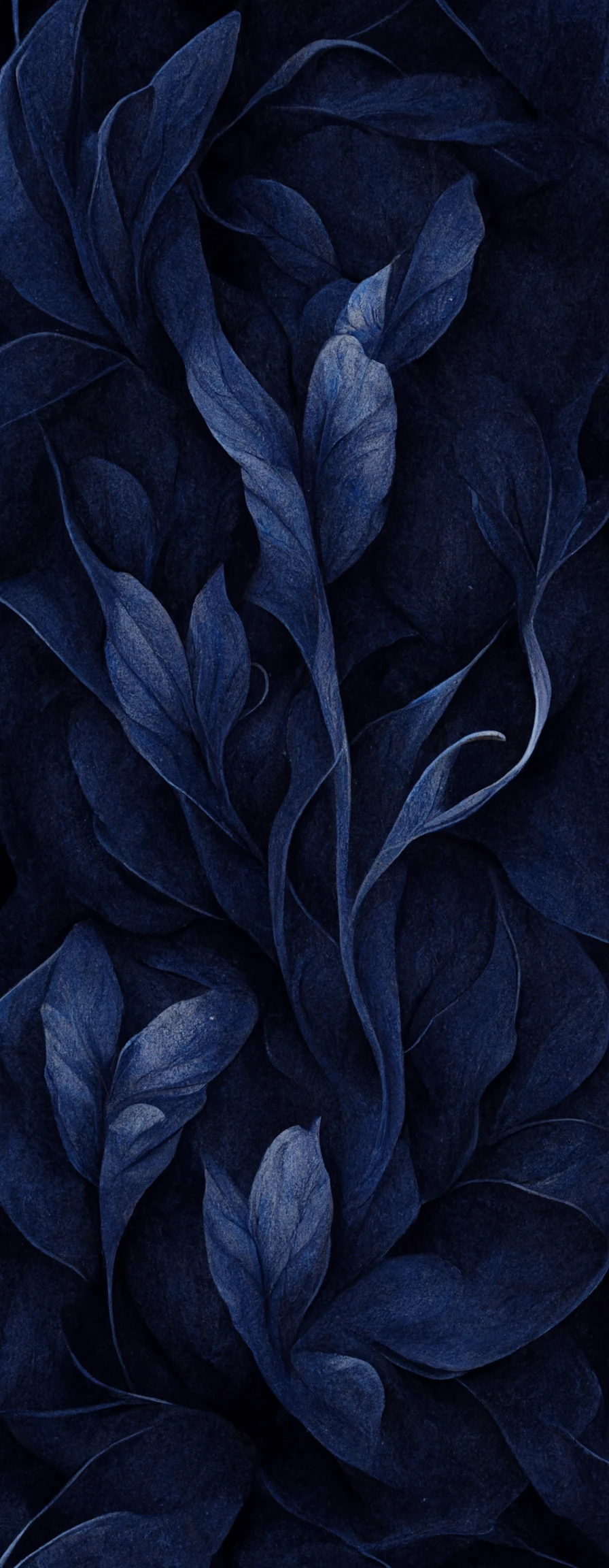 极光之夜 - 深蓝色纸上的洛可可分形书法装饰