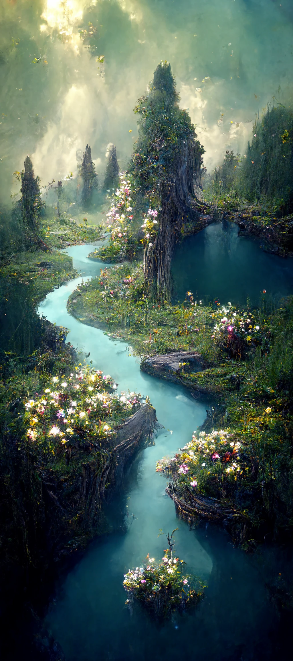 神秘森林湖的幻想世界