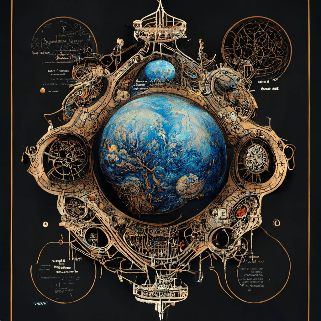 蒸汽朋克地球蓝图：科学细节海报