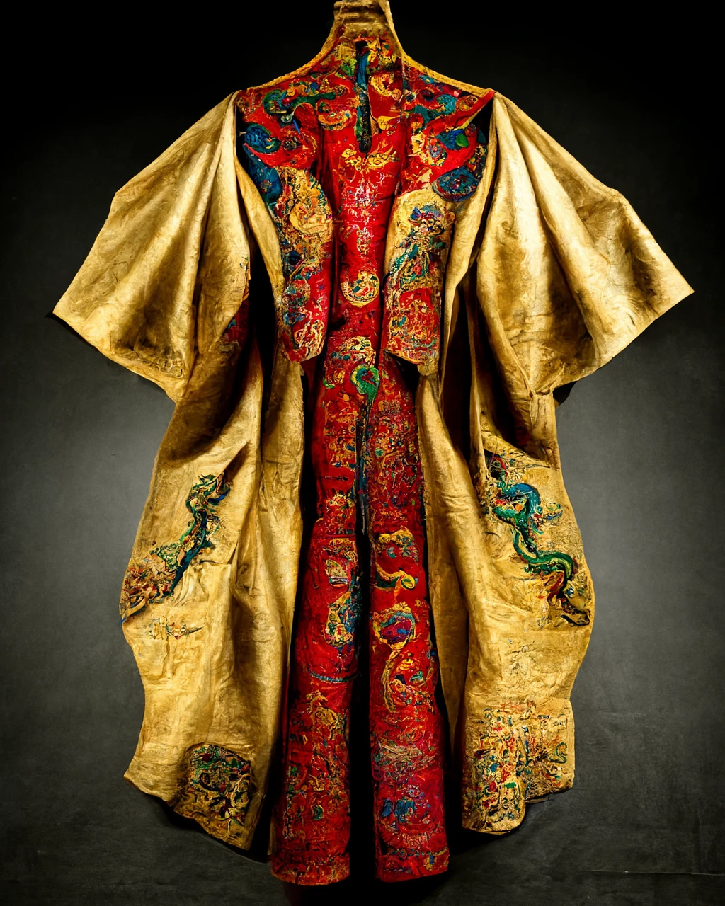 华丽丝绸龙袍：古代皇帝的标志
