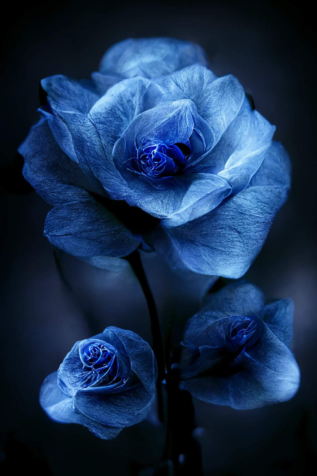 蓝色花朵，8k摄影，空灵绽放