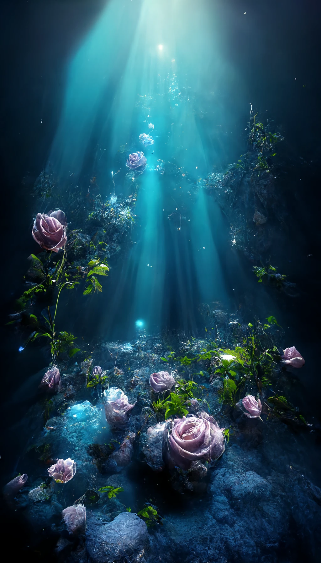 水下幻境：冰蓝水晶花园