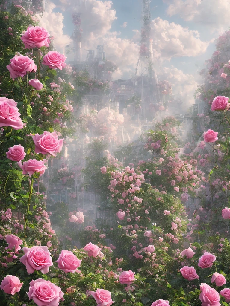 花园工厂：粉玫瑰海洋，8K史诗电影