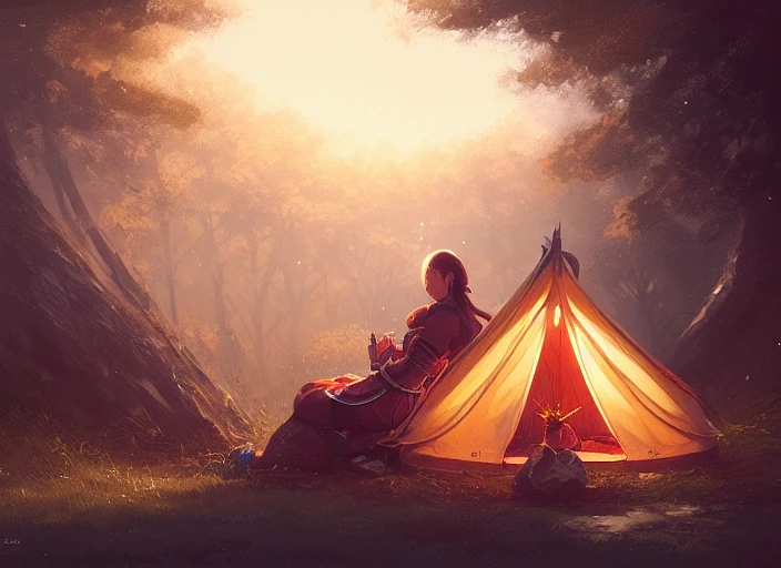 亚洲法师旅行者的帐篷休息