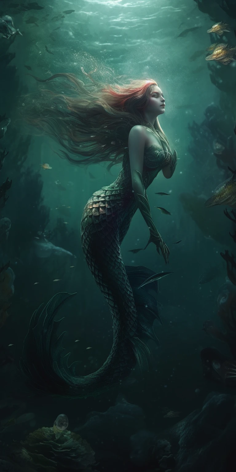 海妖美人鱼：完美对称的深海之美