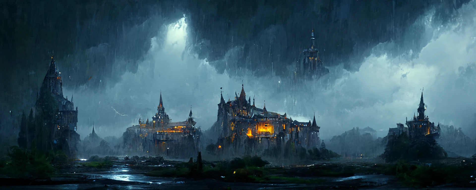 哥特城堡：雨夜史诗，细节逼真