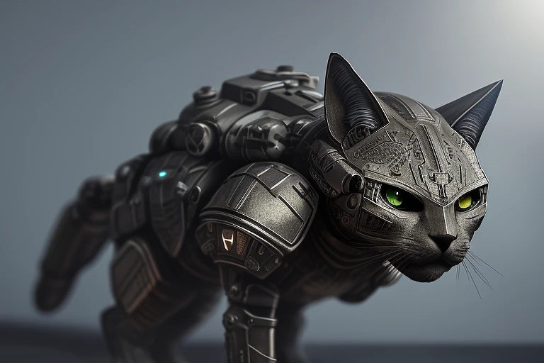 未来科幻：复杂装甲猫 (19字)