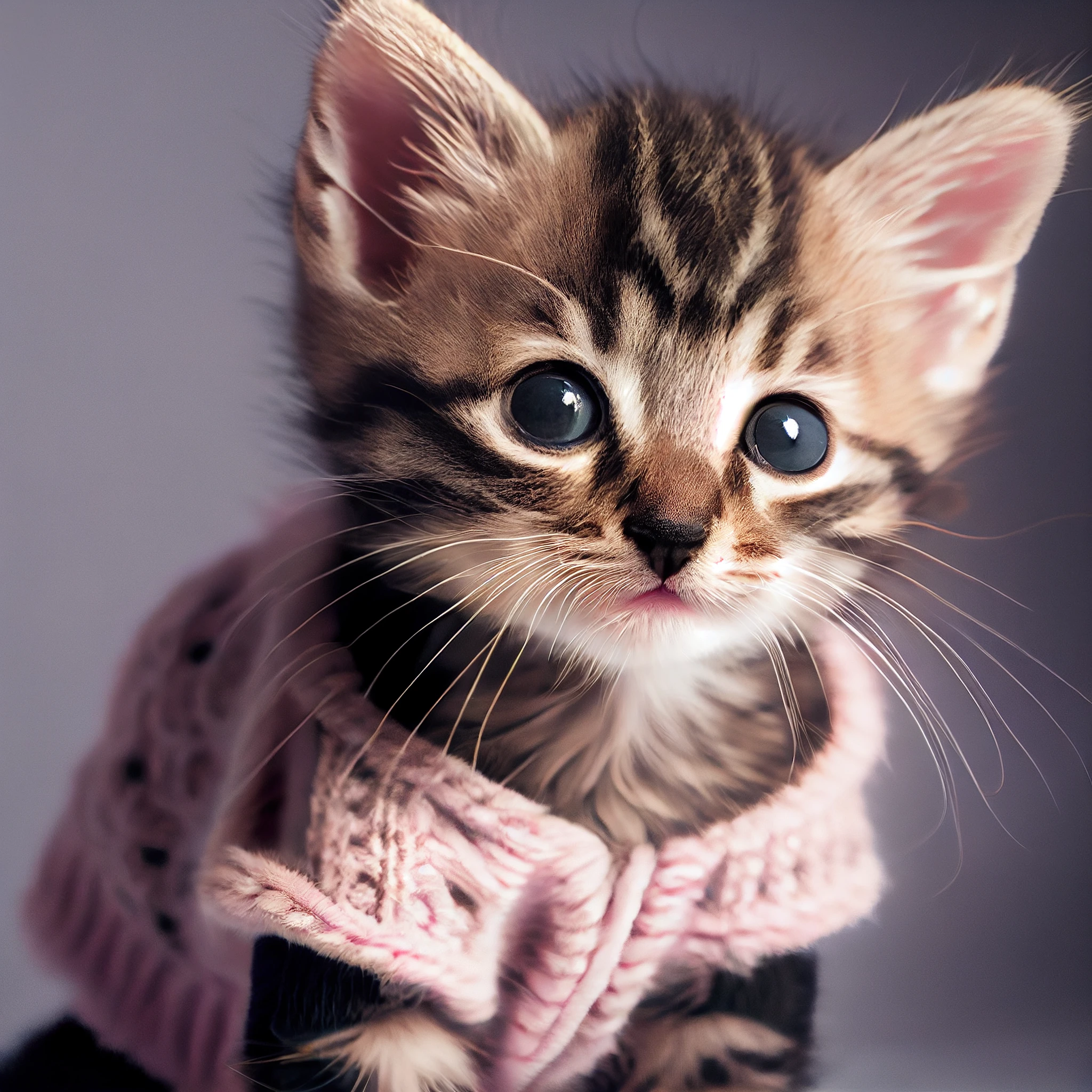 小猫穿开襟羊毛衣，野生动物摄影，超高清