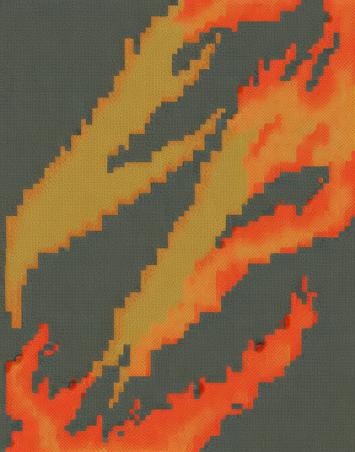 火焰像素艺术的纹理：再现燃烧之美