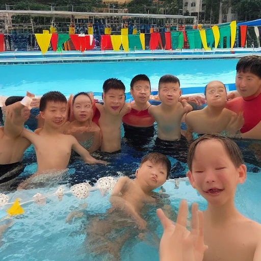 5 boys swim in Hong Kong school pool