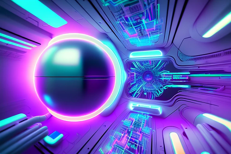 Neon Explosion: Futuristic Resin Computer