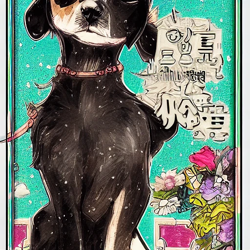 漫画里的(a dog in a manga ...