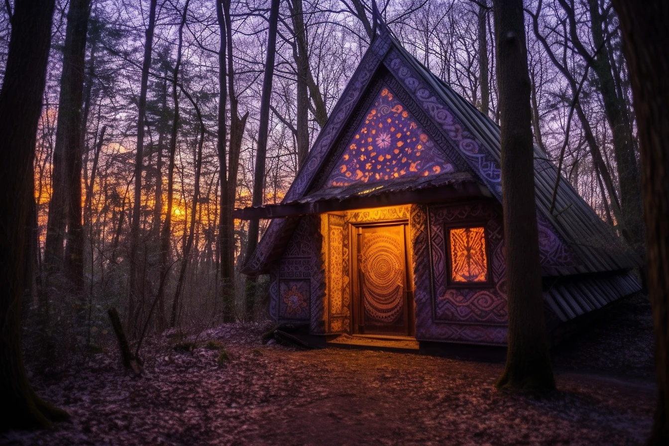 神秘森林中的魔法小屋