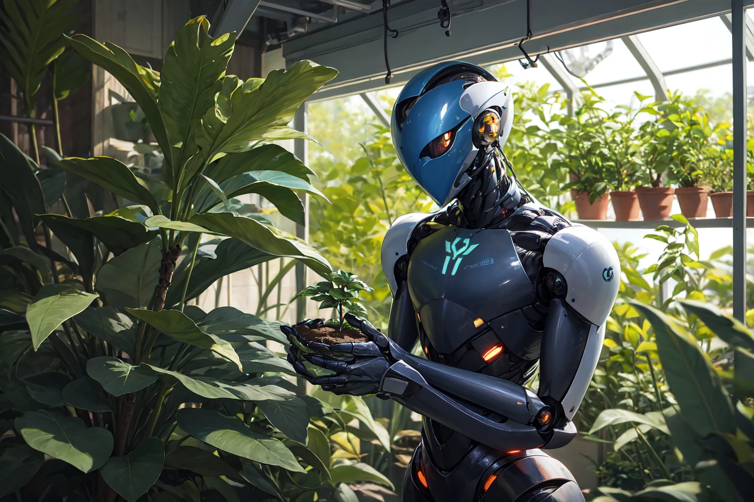 机械眼触摸植物：温室机器人