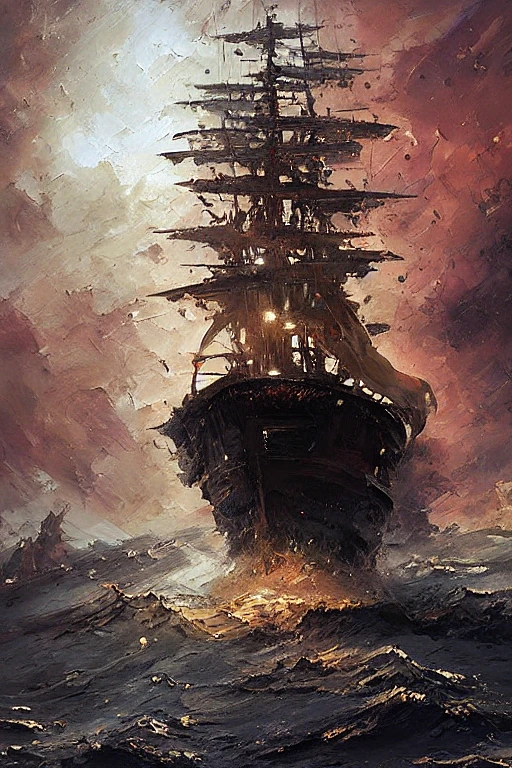 海盗船与船长的恐怖油画：克雷格·马林斯的艺术概念