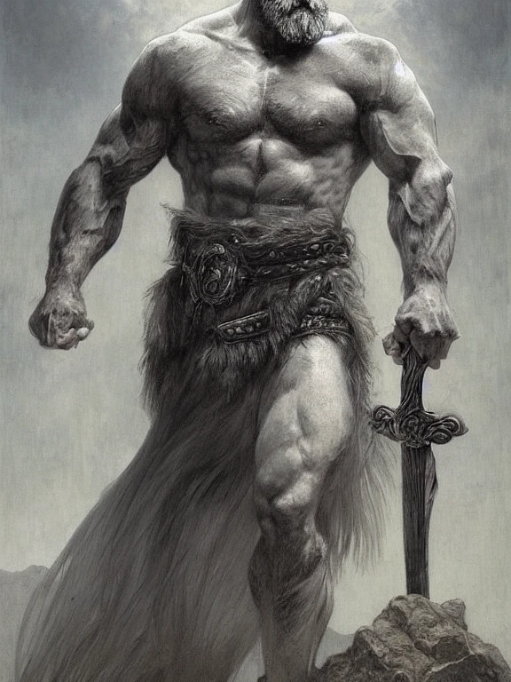 北欧战神奥丁：肌肉英俊，细致幻想