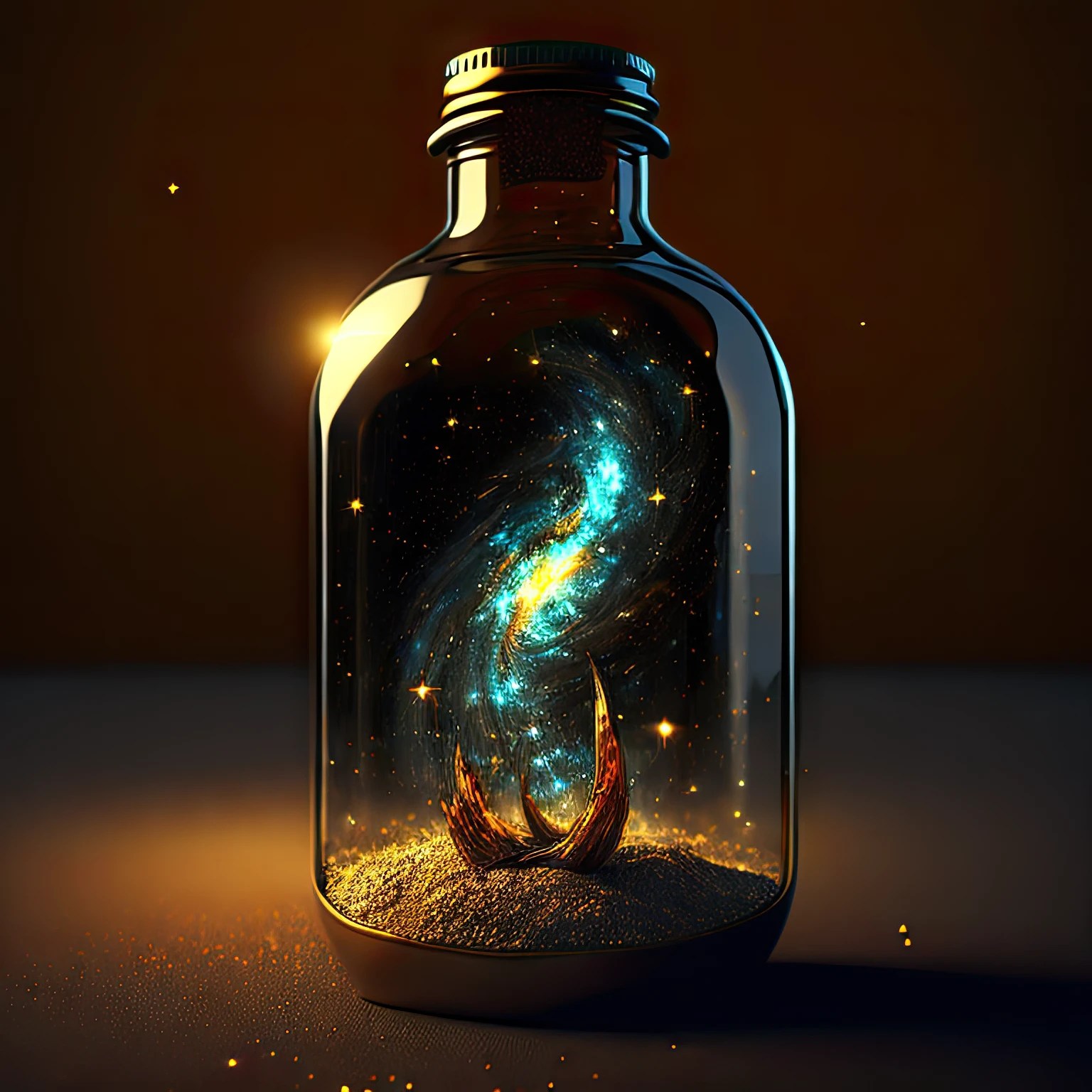 艺术品：玻璃瓶、星系、多宇宙