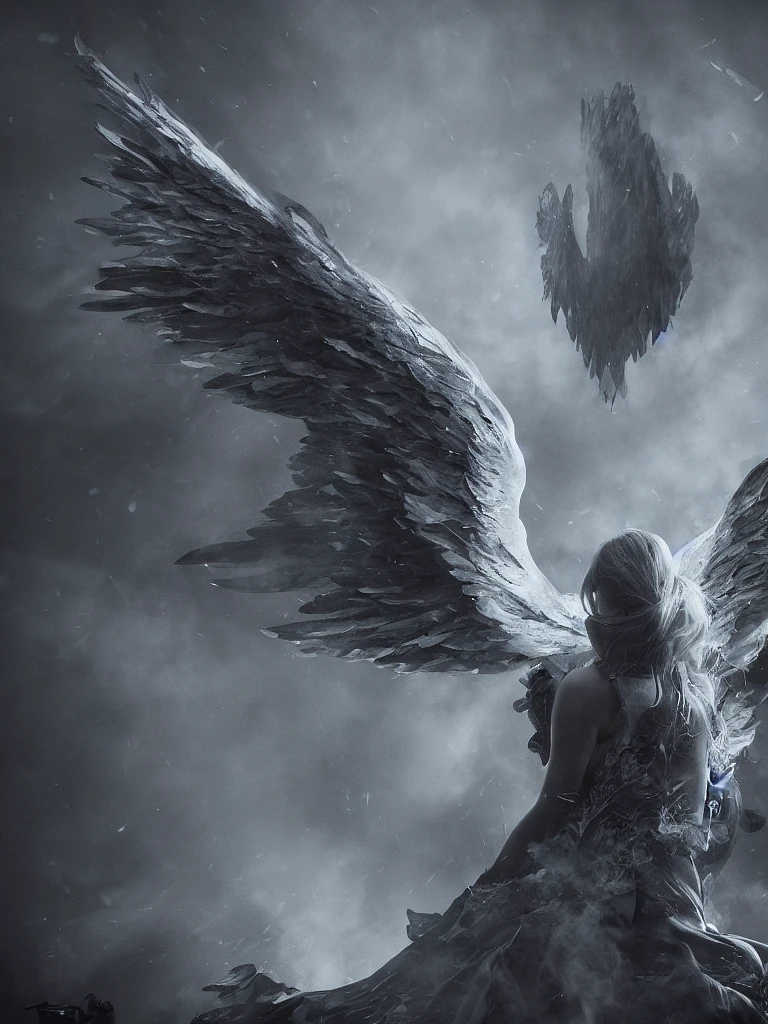 黑暗中的天使翅膀