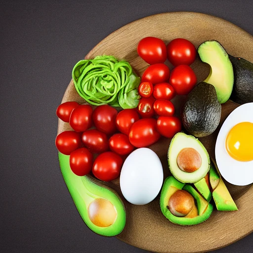 健康食品摄影：牛油果、西红柿、鸡蛋等