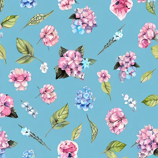 粉蓝花卉图案纸包
