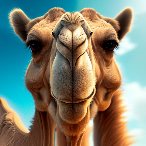 迪斯尼风骆驼：超现实细节渲染