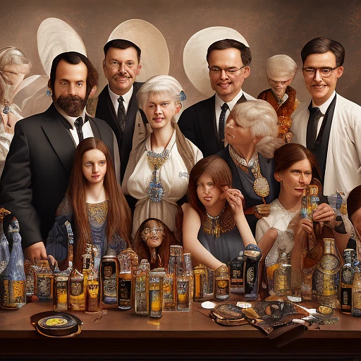 Artistic 11 Beer Family Portrait on Black Background