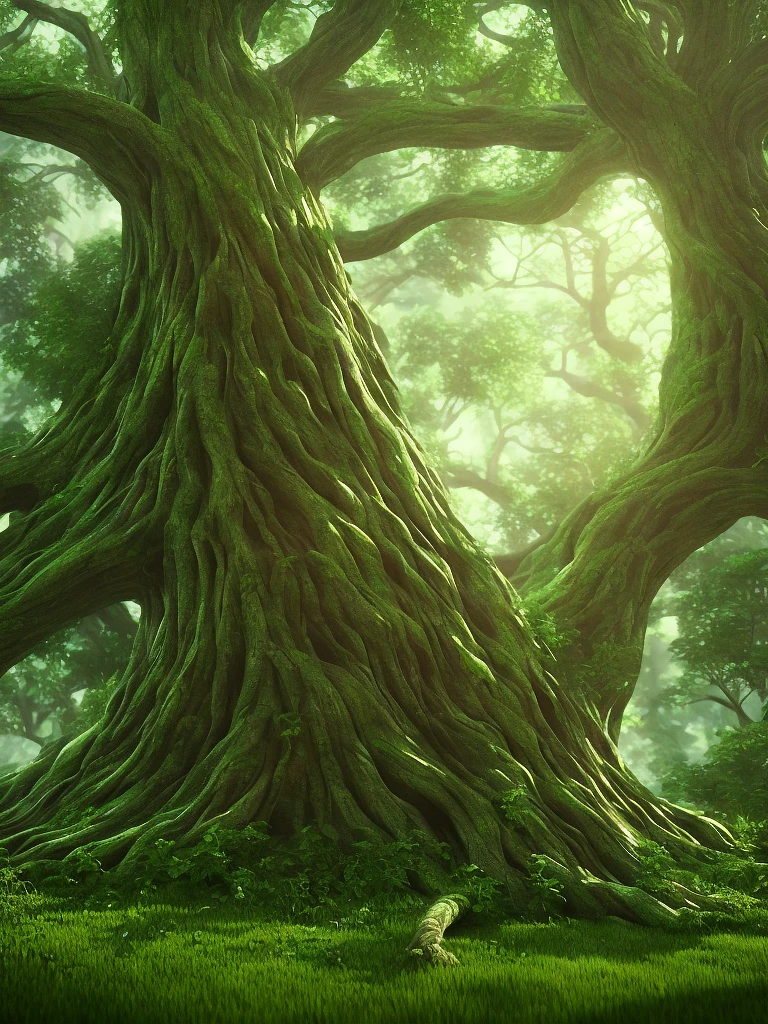 绿林仙女，百年树干盘根错节