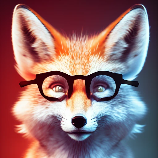 数字化狐狸头：锐利焦点
