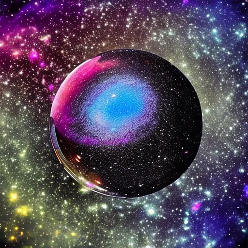 彩色星系水晶球