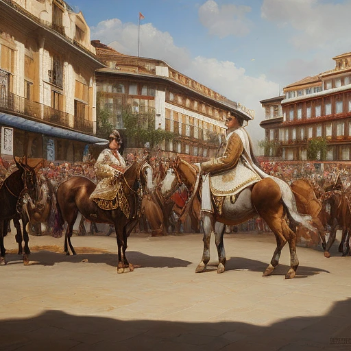 精细绘制的马德里拉斯文塔斯广场油画