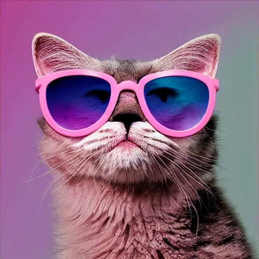 粉色猫咪戴彩镜