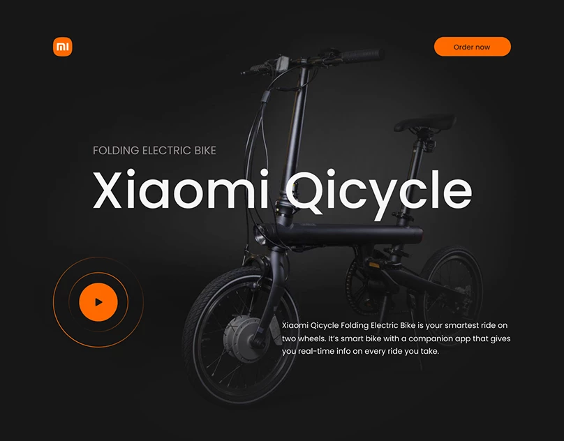 Landing page for bike