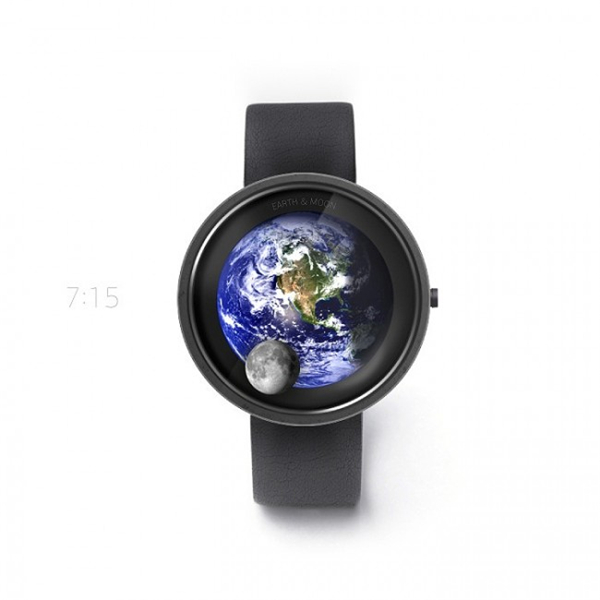 地球和月亮的浪漫手表