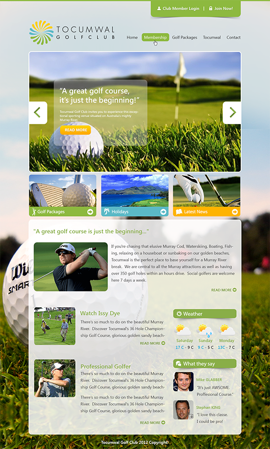 高端高尔夫俱乐部全新网页设计
