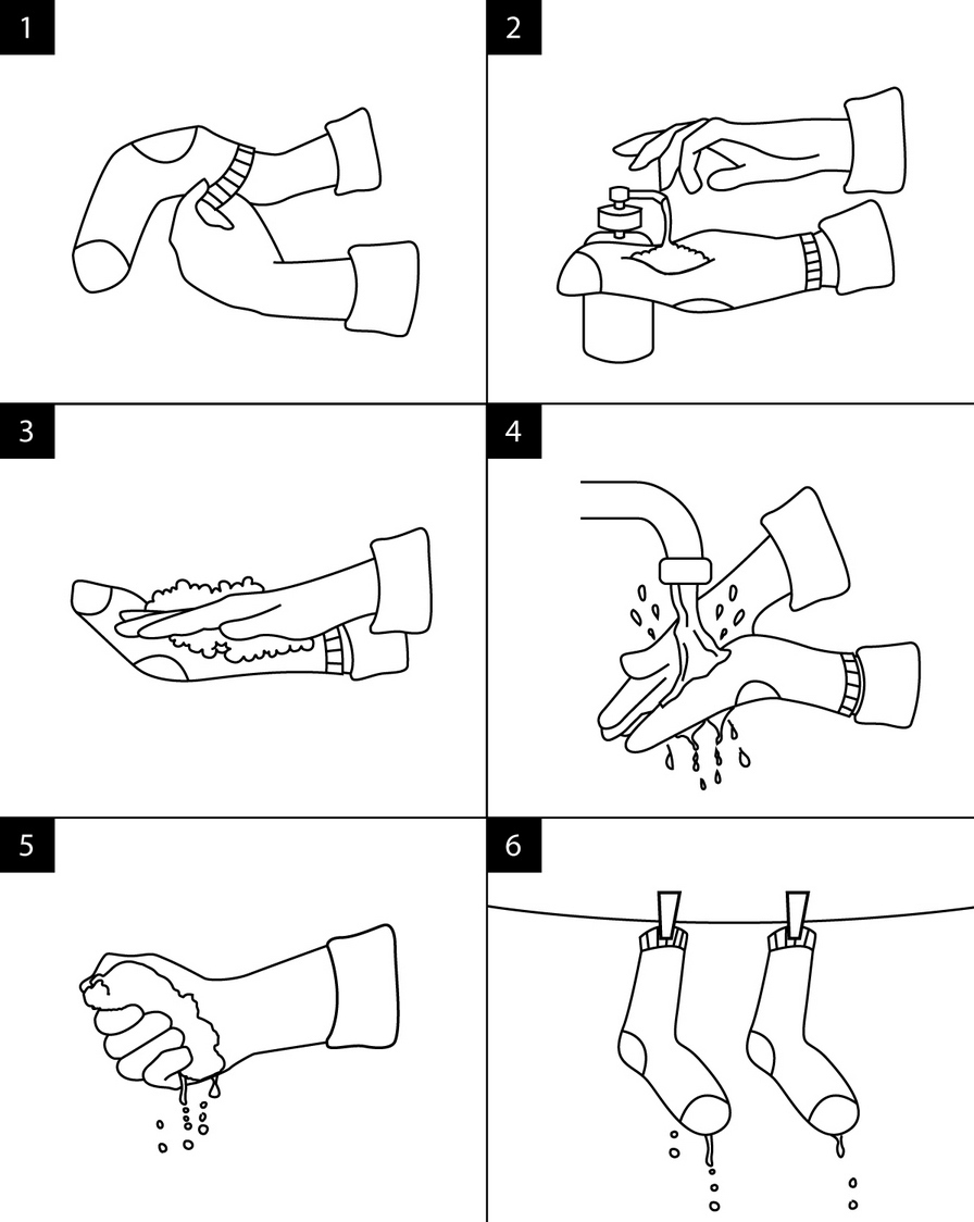 说明如何洗袜子示意图