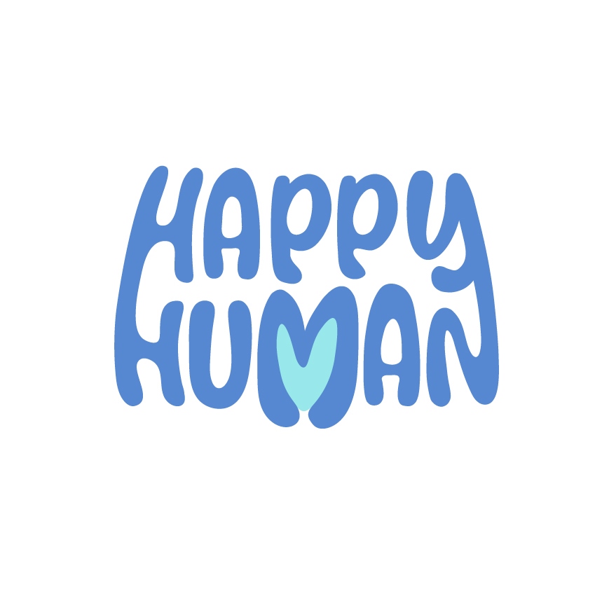 网站、营销和服装HappyHuman徽标