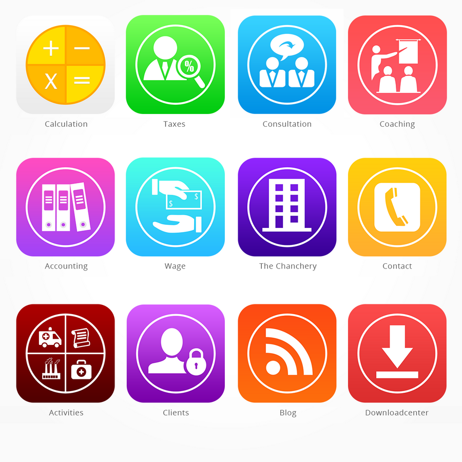 税务咨询公司IOS7样式12个图标
