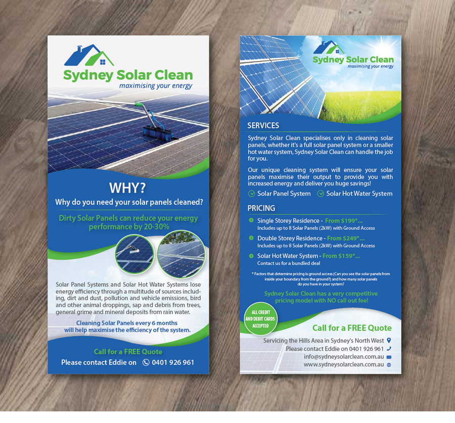 太阳能电池板清洁业务DL尺寸传单