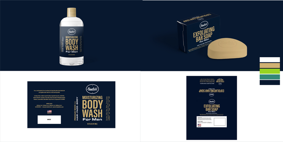 男士肥皂公司设计标签和品牌设计