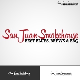 烟房烧烤餐厅和蓝色酒吧标志设计