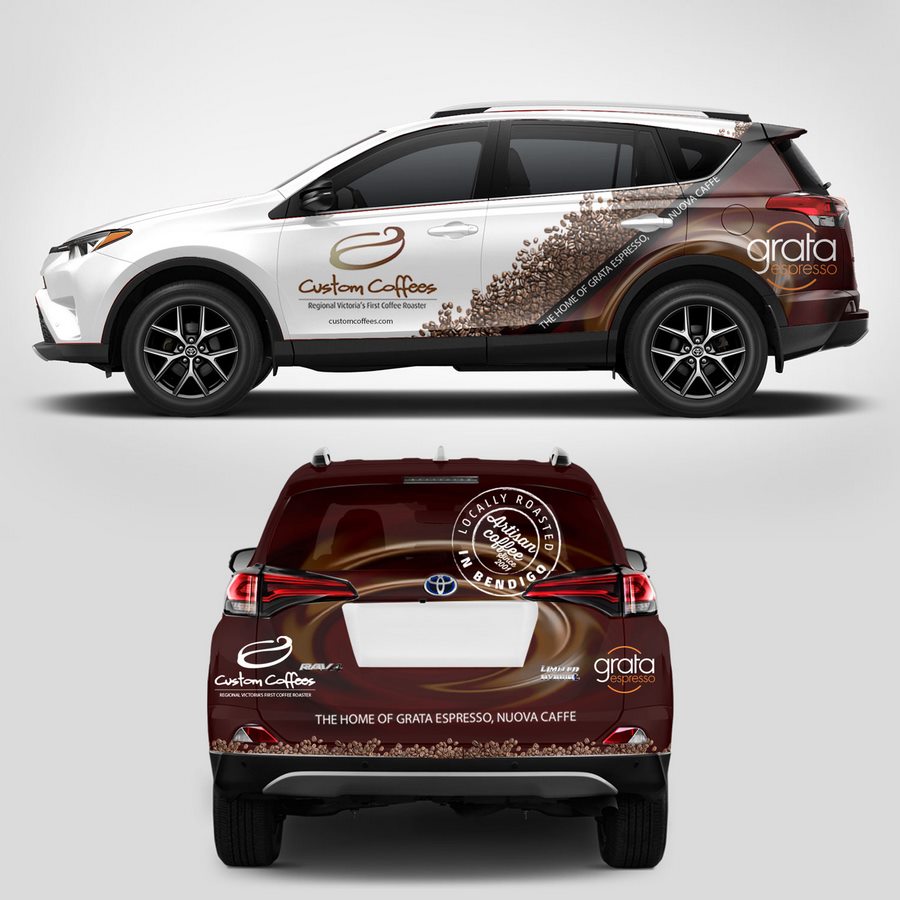 咖啡RAV4車輛乙烯基包裝
