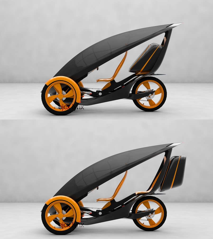 未来城市概念三轮车3D设计