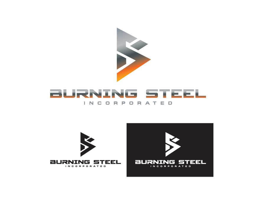 焊接和制造公司标志“燃烧钢公司”