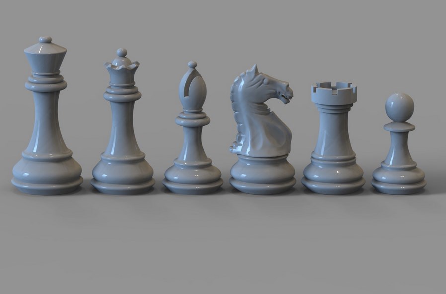 斯汤顿式棋子3D设计