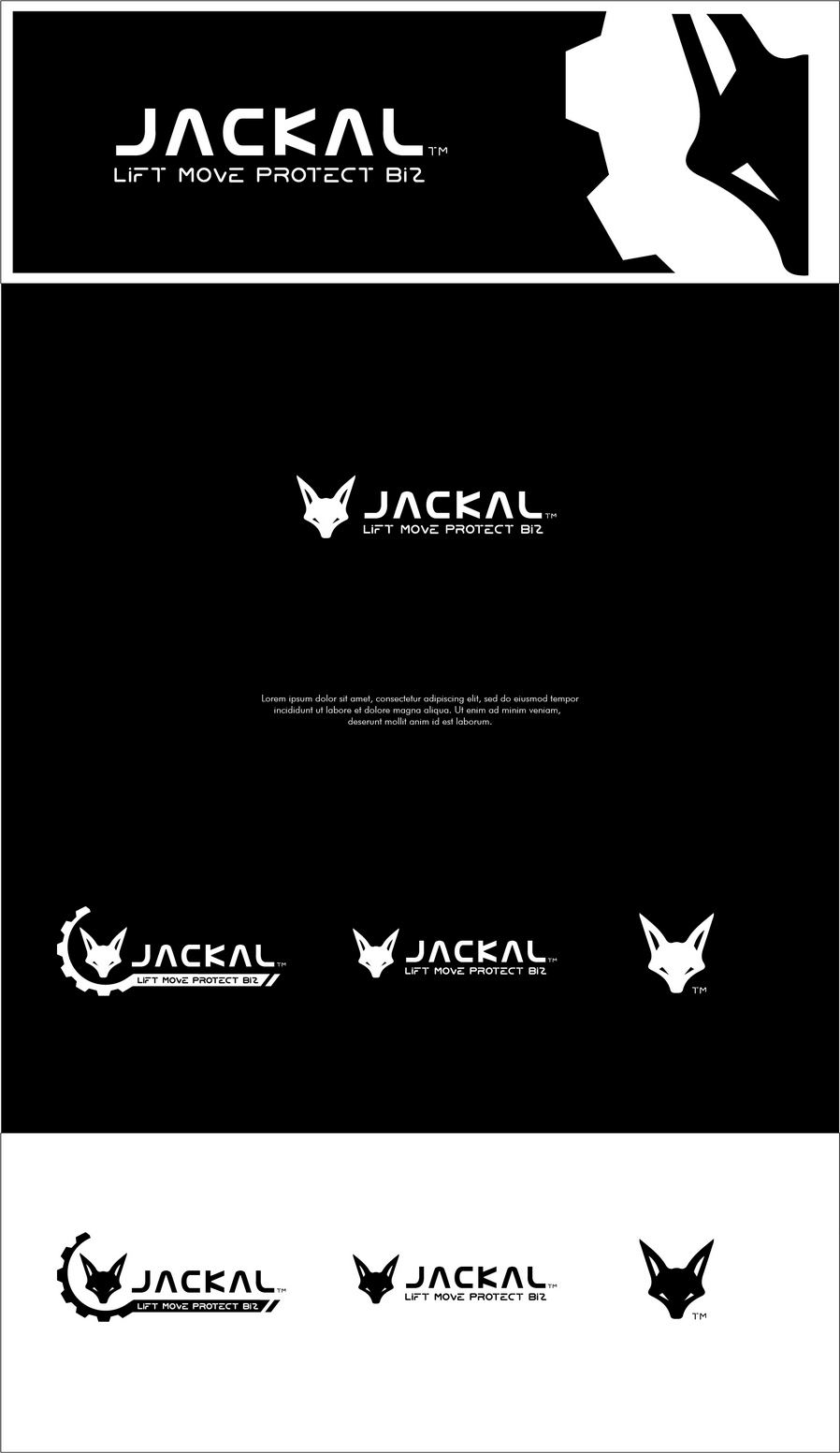 使用动物“jackal”徽标和标签设计